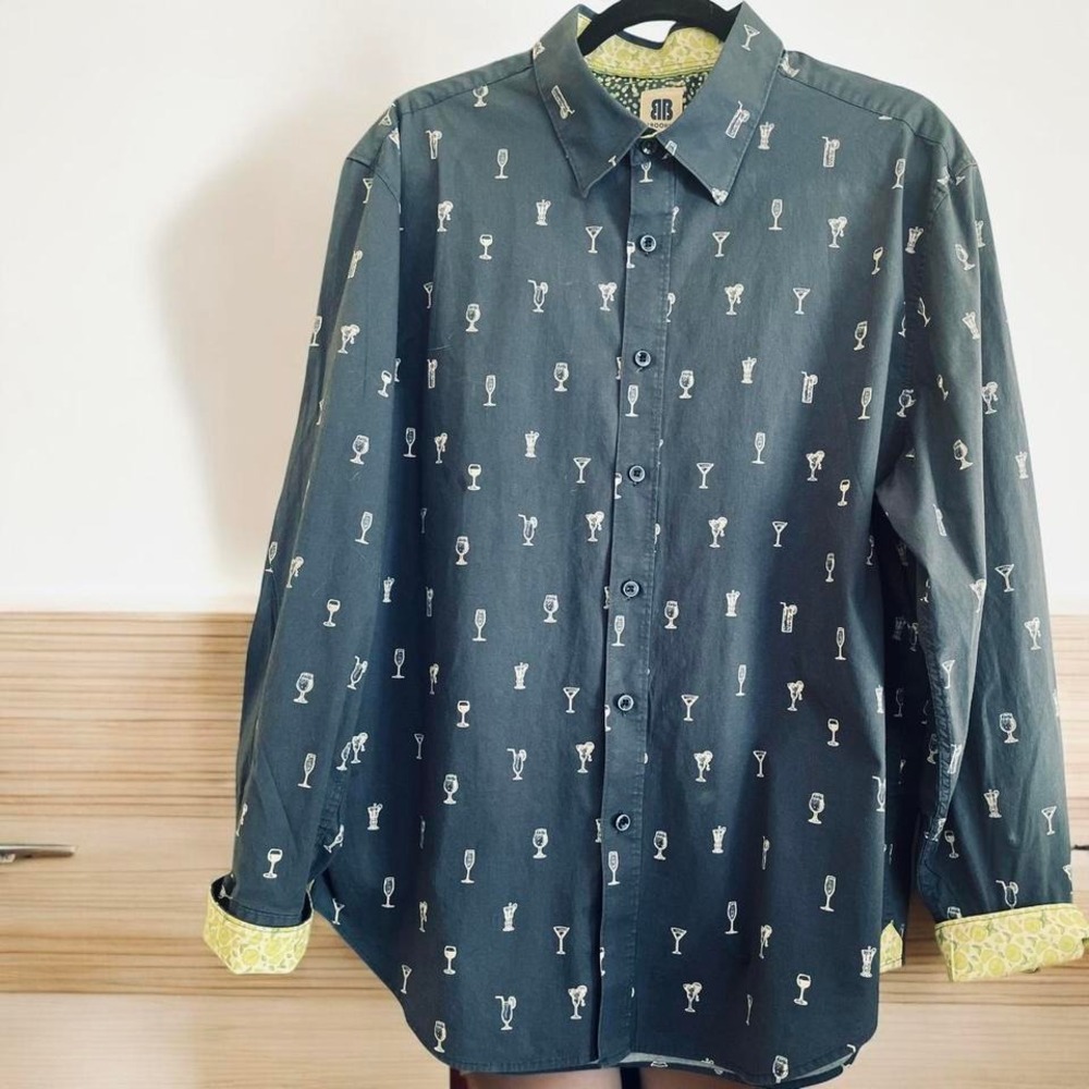 Brooklyn Brigade Tiny Cocktail Button Down Shirt Men's XL